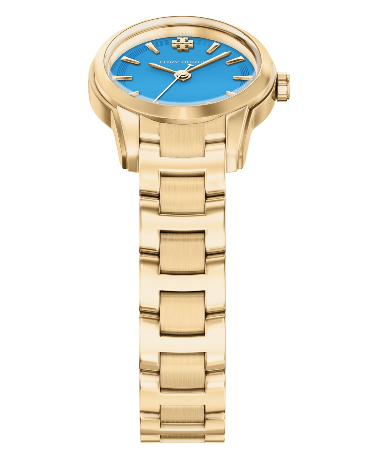 Женские часы Tory Burch The Miller Round Small Quartz Three-Hand Gold Stainless Steel Watch, 28mm — фото 4