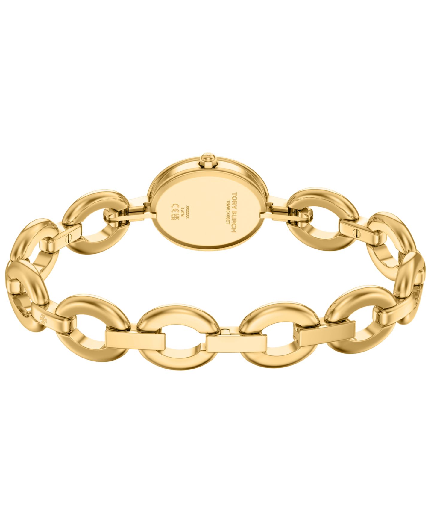 Женские часы Tory Burch The Oval Small Gift Set Quartz Two-Hand Gold Stainless Steel Watch, 22mm — фото 3