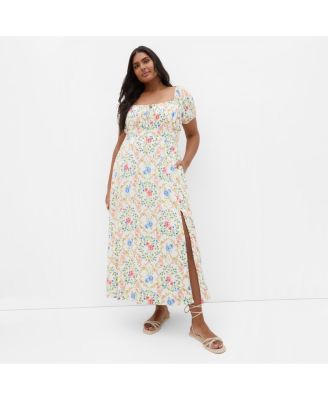 Women's Abbie Short Sleeve Bouquet Print Maxi Dress
