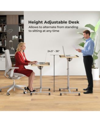 Adjustable Angle Height Rolling Laptop Table