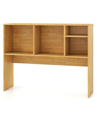 Computer Desktop Bookcase with 4 Cubbies and Open Back Compartment