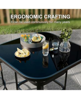 Outdoor Swivel Bar Stools Set of 2, 360degree(s) Swivel Patio Bar Height Chairs with High Back and Armrests