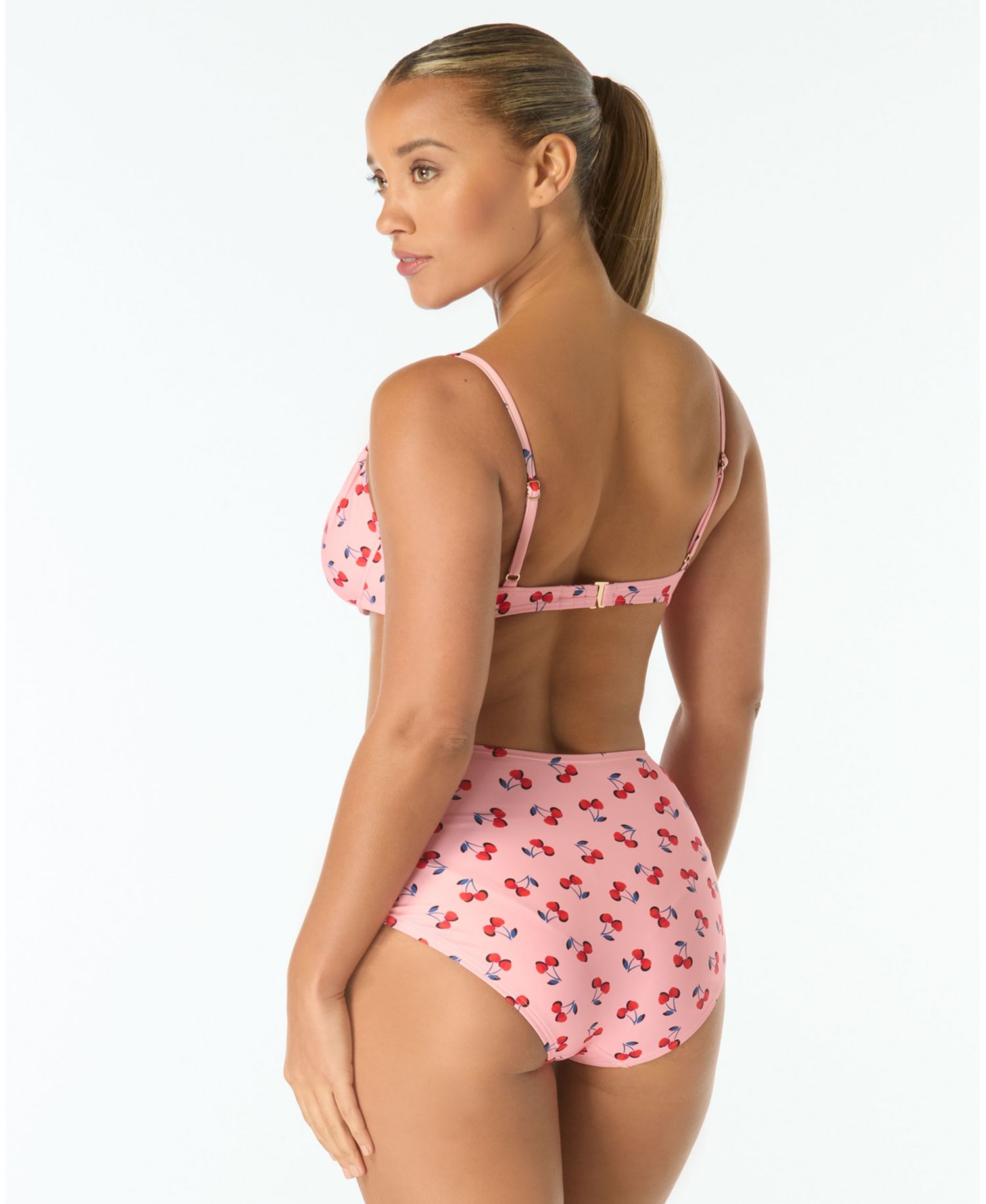 Women's Cinch Front Underwire Bikini Top and High-Waist Bottoms