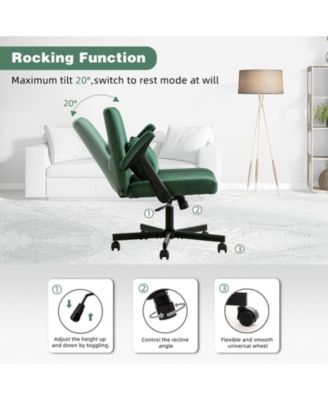 Velvet Criss Cross Armrest Office Chair with Wheels, Comfortable for Home Office, Reading and Vanity