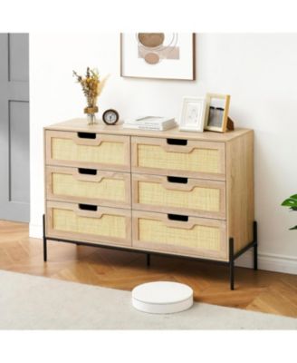 Dresser for Bedroom Spacious Storage Chest Premium Tall Fabric Dresser Easy Assembly Hallway Oak