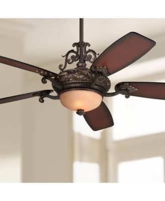 56" Casa Esperanza Teak LED Ceiling Fan with 36" Rod