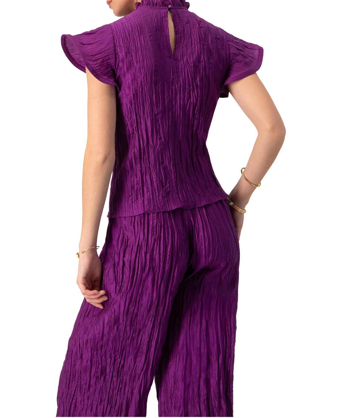 Женская блузка Ivonne Straight Blouse with Ruffle Short Sleeves — фото 2