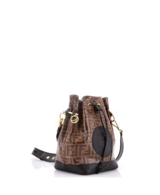 Small Mon Tresor Bucket Bag Zucca Coated Canvas