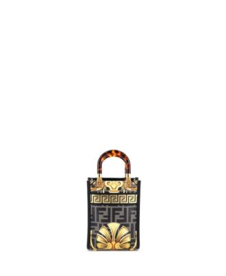Mini x Versace Fendace Convertible Sunshine Shopper Tote Printed Laminated Leather