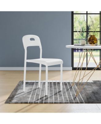 Set of 1 or 2 Stackable Modern Plastic Dining Chairs with Metal Legs, Waterproof and Stain-Resistant
