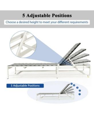 Patio Adjustable Reclining Lounge Chair for Garden and Deck