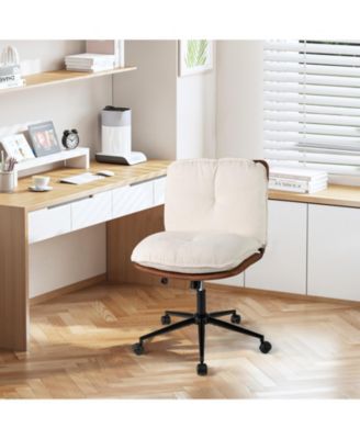 Armless Home Office Chair with Rocking Backrest Design