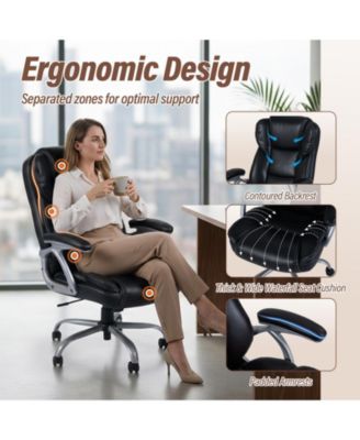 Executive Office Chair with Padded Seat and Armrests