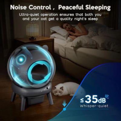 Dual color self cleaning litter box with large capacity, APP control