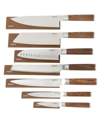 14 Piece Full Tang Forged Dark Pakka Wood Knife Set with High Carbon German Steel and Protective Sheaths.