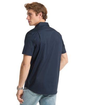 Men's Solid Stretch Button-Front Shirt  