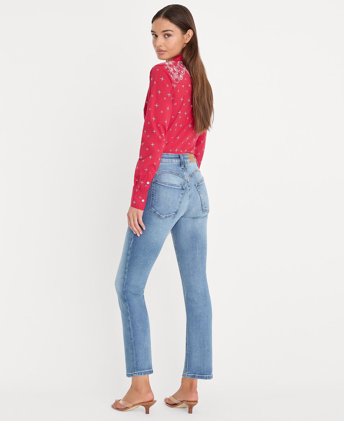 Good American Women's Dolly Joleans Mid-Rise Straight-Leg Jeans view 3 — MAYCSS fashion products