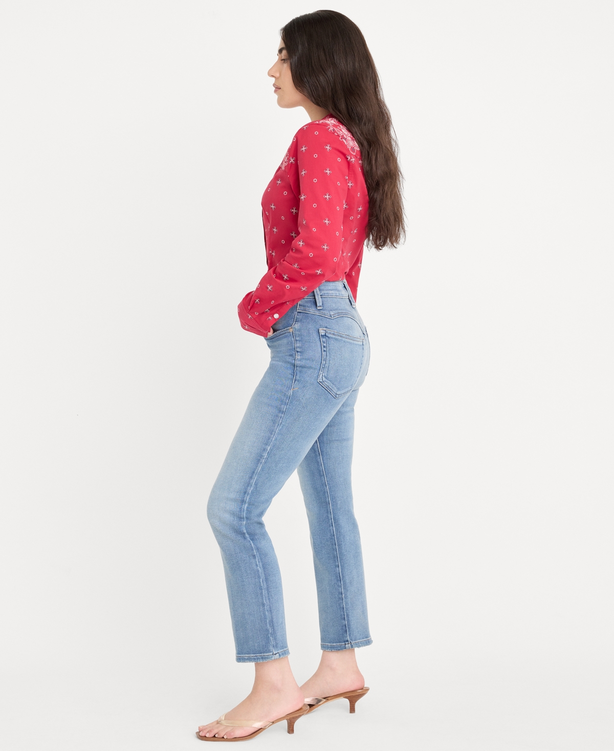 Good American Women's Mid-Rise Straight-Leg Jeans