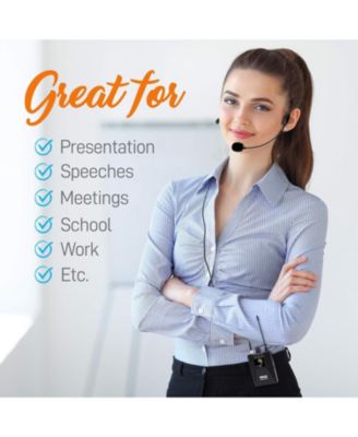 UHF Wireless Microphone System with Bluetooth - (4) Beltpacks and (4) Headset Mics PDWM4122