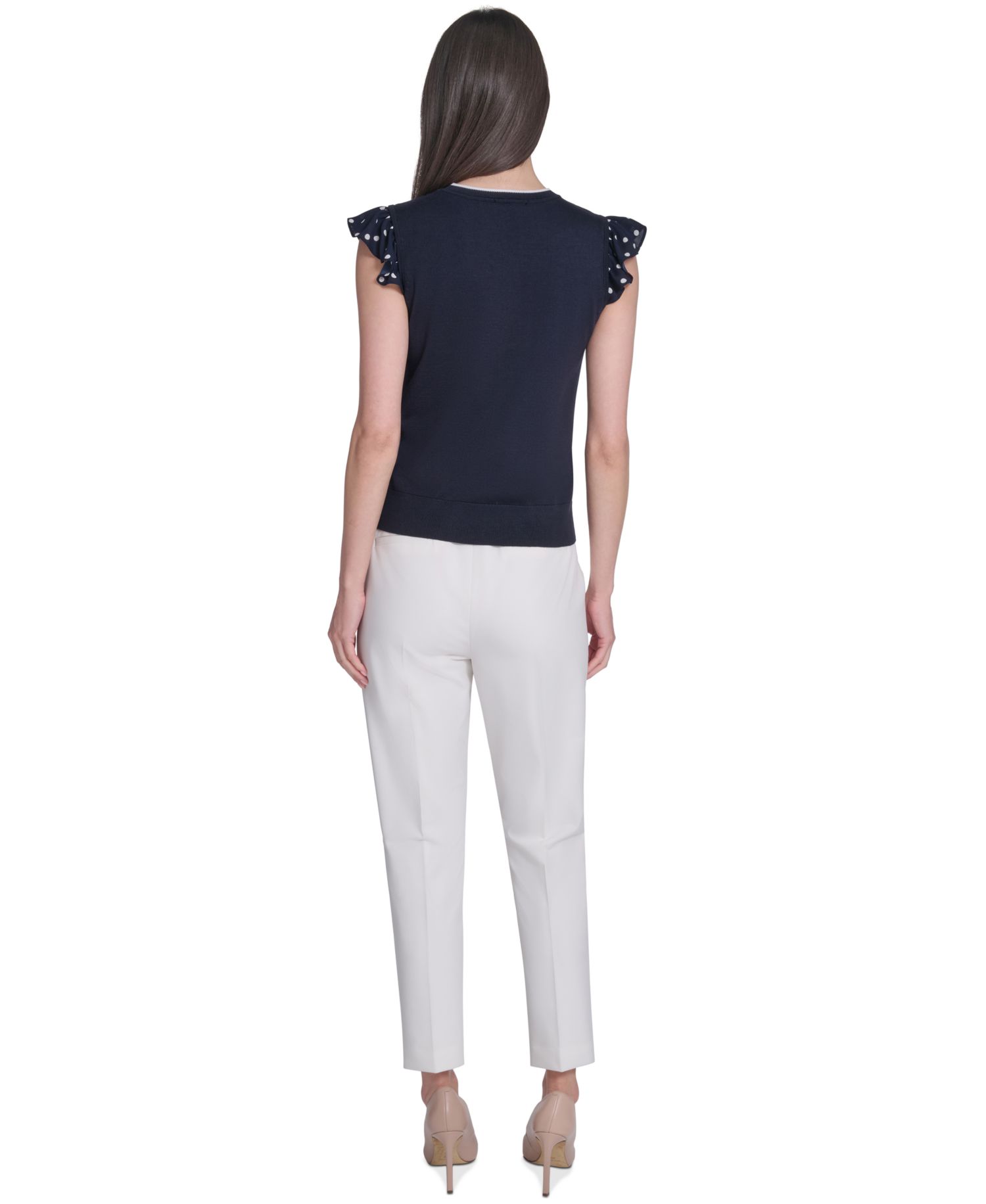 Women's Mixed Media Sleeveless Sweater