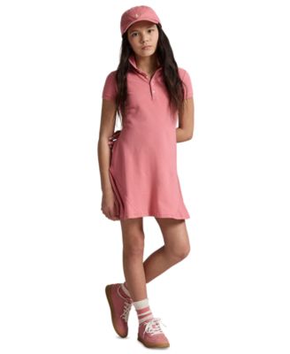 Girls' 7-16 Stretch Mesh Polo Collar Dress