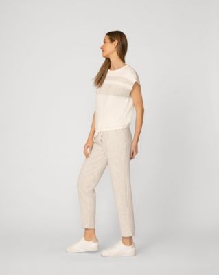 Women's Stripe Drawstring Top and Jogger Set