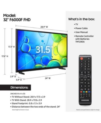 UN32F6000FFXZA 32 Inch FHD Smart TV with Mega Contrast with a 3 Year Amber Protection Plan (2025)