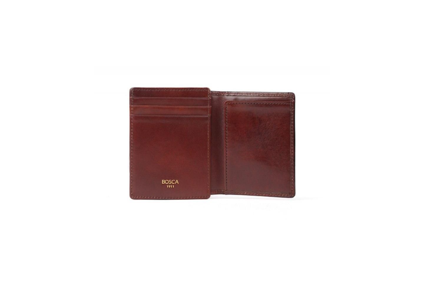 Мужской кошелёк Bosca Old Leather Front Pocket ID Wallet, цвет: Тёмный коричневый — фото 6