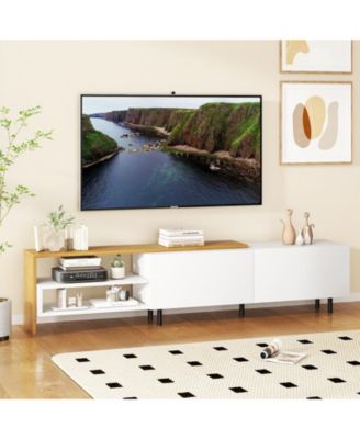 Modern TV Stand for TVs up to 80 in with Cabinets and Shelves