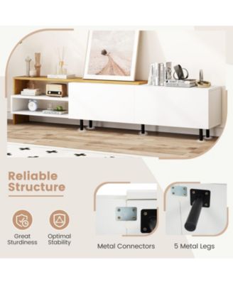 Modern TV Stand for TVs up to 80 in with Cabinets and Shelves