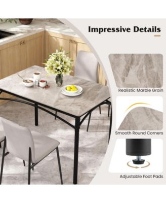 Rectangular Modern Sintered Stone Dining Table for Four