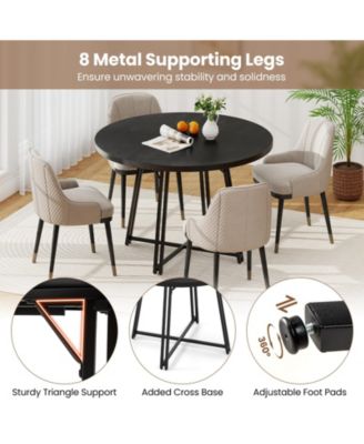 47 in Round Dining Table for Four to Six with Cross Base