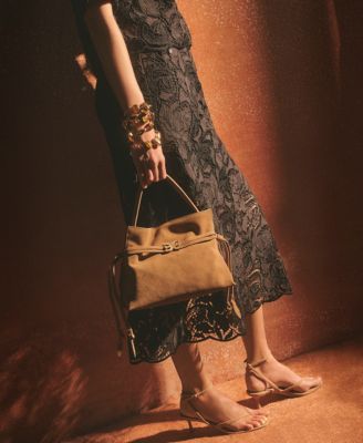 Poppy Small Suede Drawstring Tote Bag