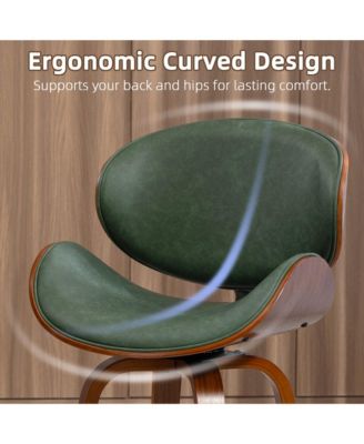 Swivel Bar Stools Set of 3, 26 Inches Mid-Century Modern Counter Height Bar Stools