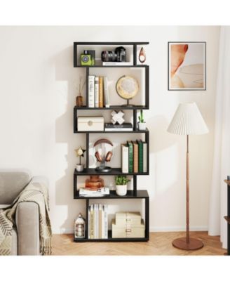 Tall 6-Shelf Bookshelf with Anti-Tipping Hardware