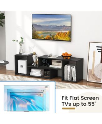 Adjustable TV Stand Set with Storage Cubes for 55 in TVs
