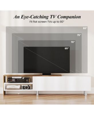 Farmhouse TV Stand for TVs up to 80 in with Cabinets