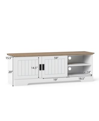 Farmhouse TV Stand for TVs up to 65 in with Sliding Doors