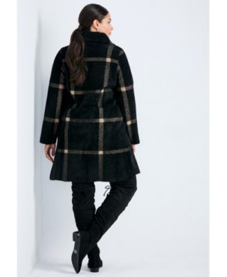 Plus Size Gigi Check Sweater Coat