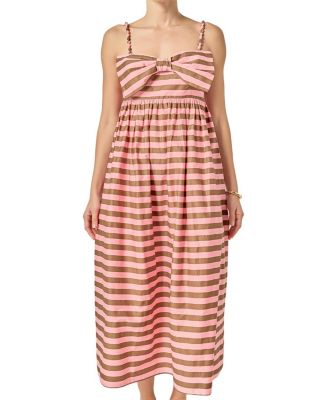 Women's Striped Midi Dress
