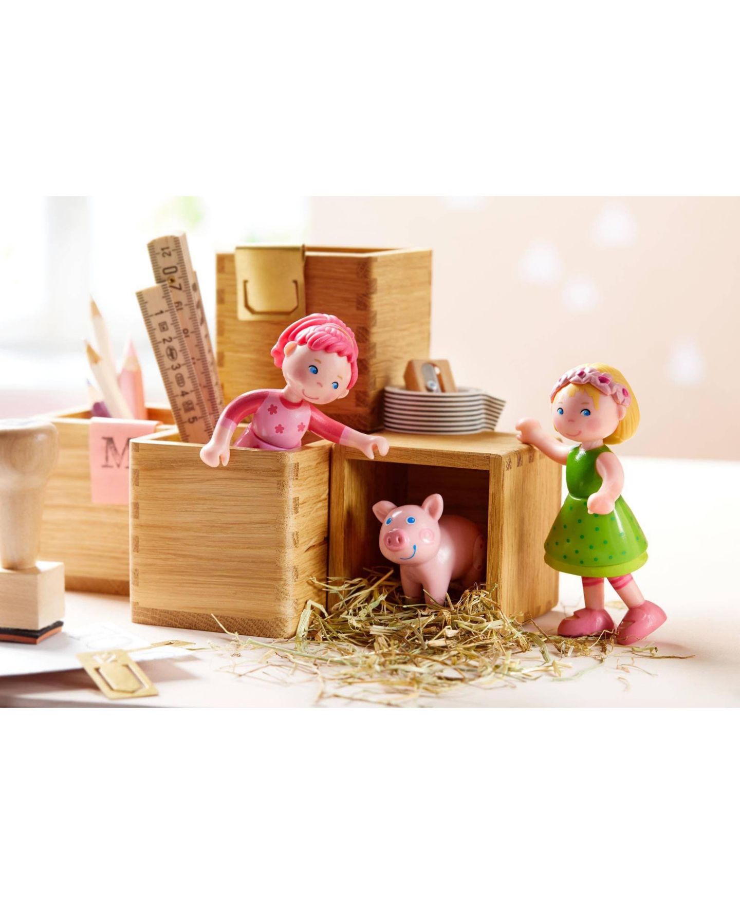 Подвижная мини-кукла Haba Little Friends Lilli, 4", от 3 лет, цвет: Розовый — фото 6