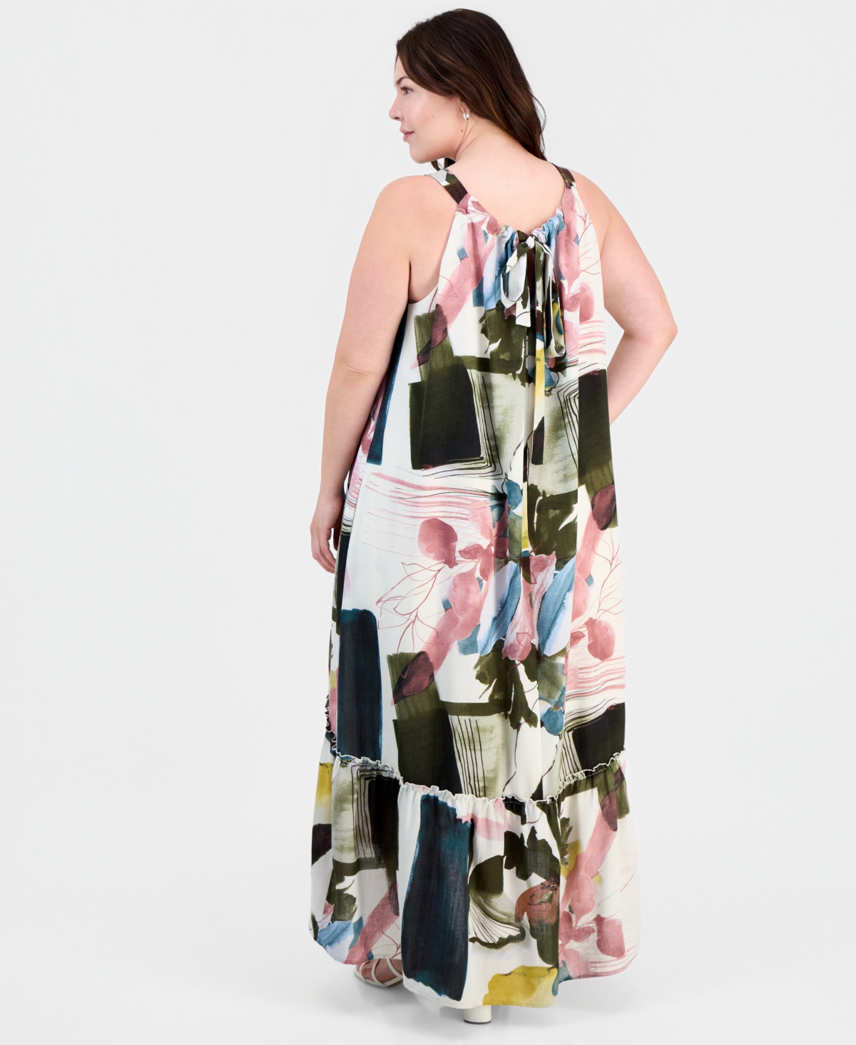Sandra Darren Plus Printed Sleeveless Shift Dress