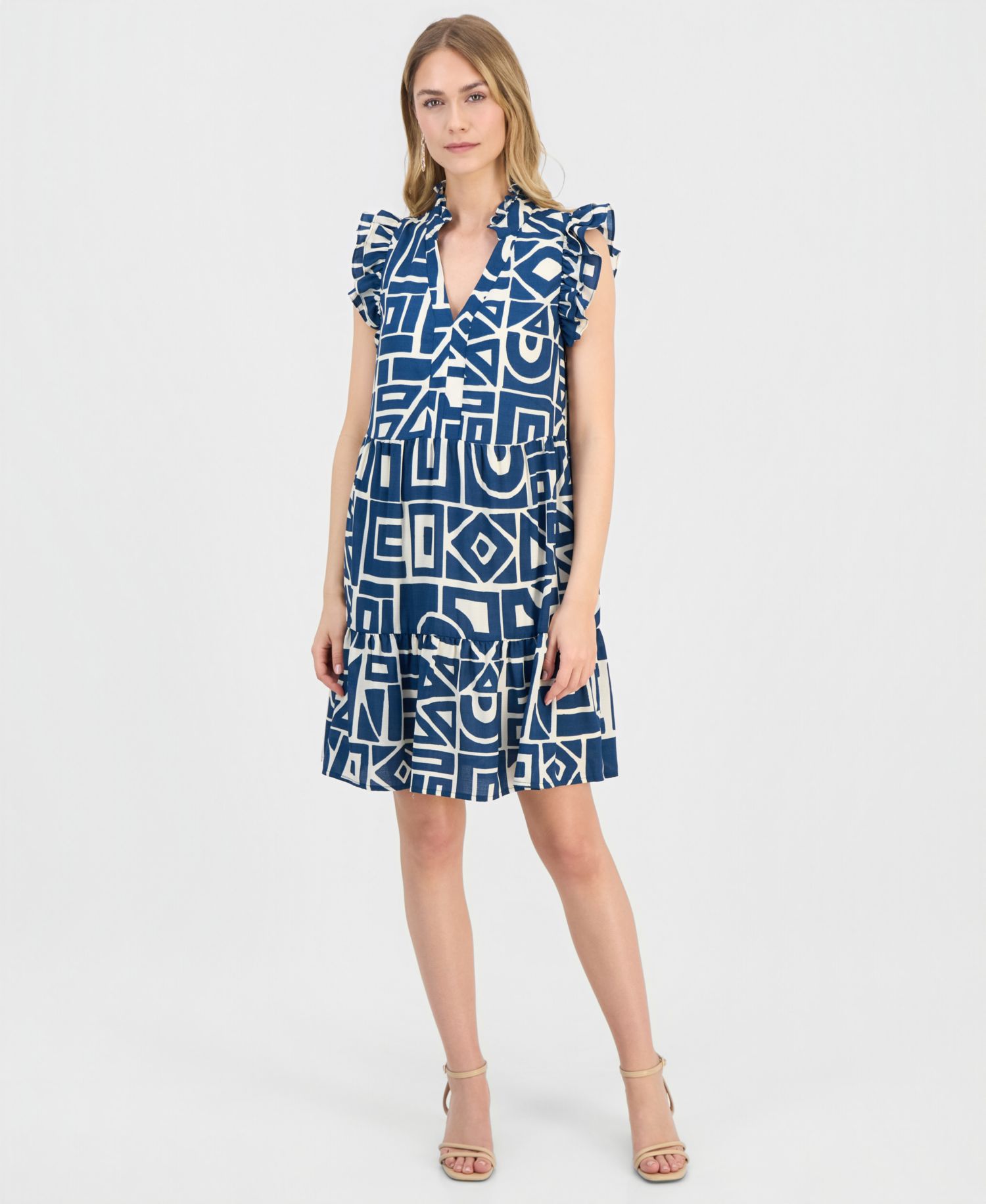 Petite Ruffled Tiered Shift Dress