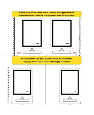 LED Bathroom Mirror with Gold Frame  3 Color Temperature Anti-Fog