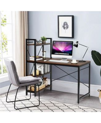 47.5 Inch Writing Study Computer Desk with 4-Tier Shelves
