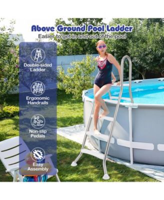75.6" A-Frame Above Ground Pool Ladder for Pools up to 55