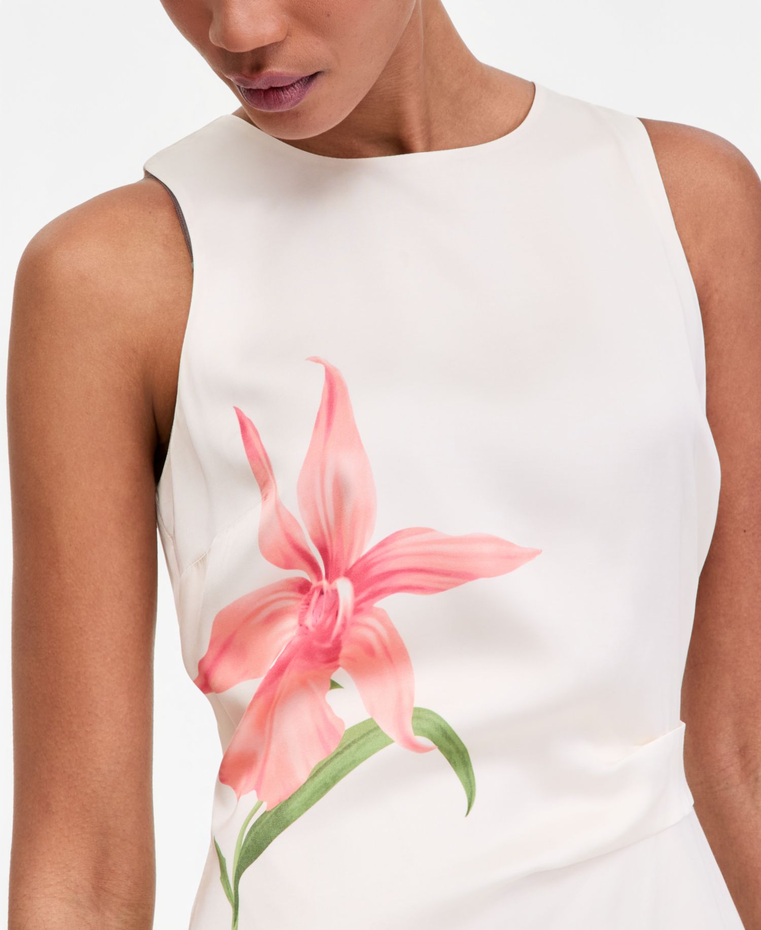 Women's Printed Asymmetric Midi Dress