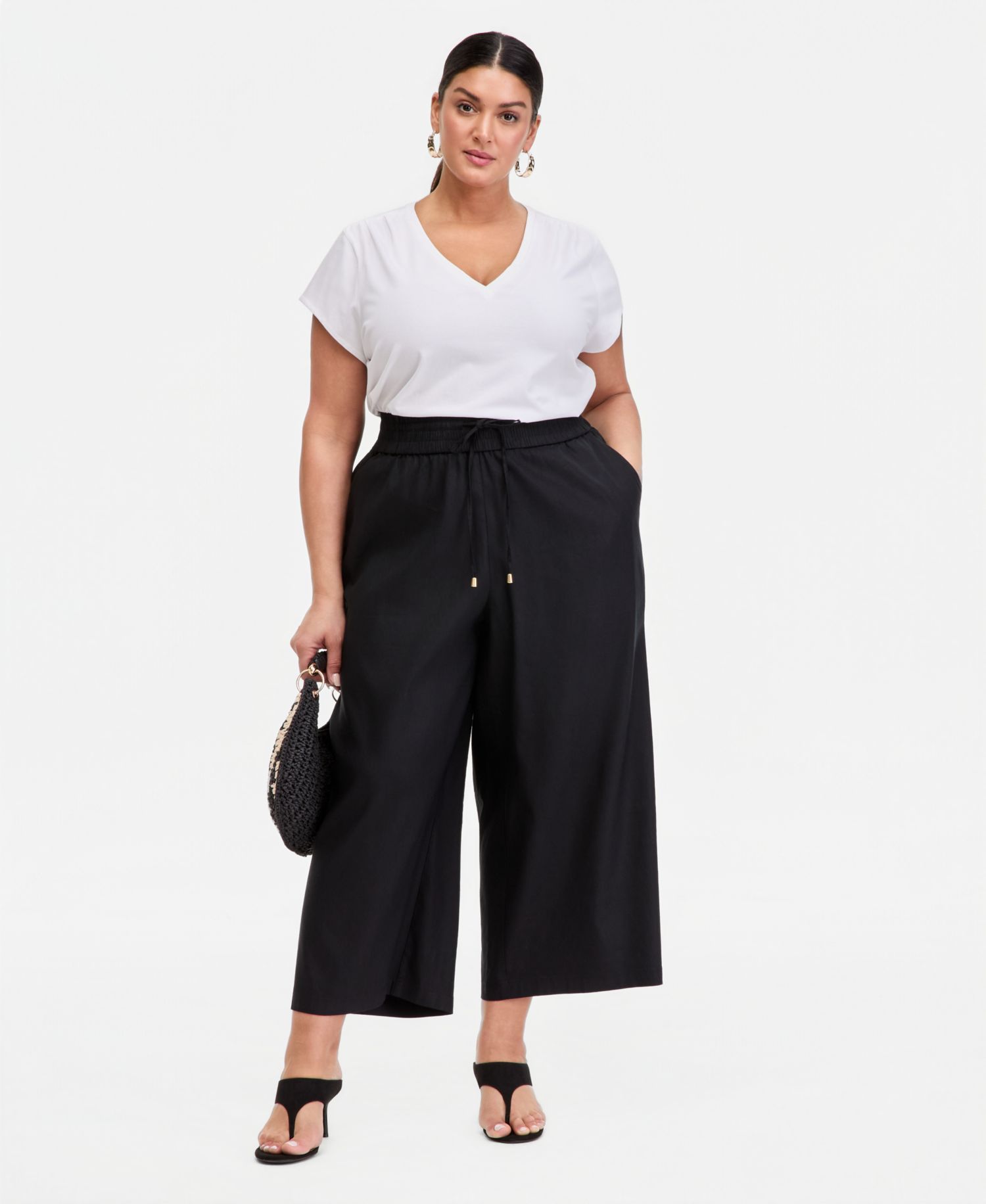Plus Size Cap-Sleeve V-Neck T-Shirt