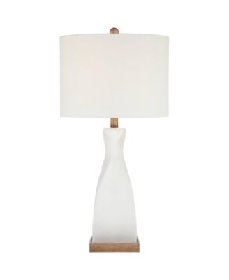 Ryan High Frosted Glass Modern Coastal Table Lamp Set of 2