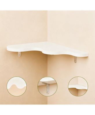 Wavy Cloud Corner Shelves with Brackets for Home Decor